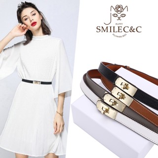 SmileFairyCC【COD & Hàng Có Sẵn】Thắt lưng nữ Thắt lưng da PU khóa nữ thắt lưng quần jean bên có khóa chốt thắt lưng nữ