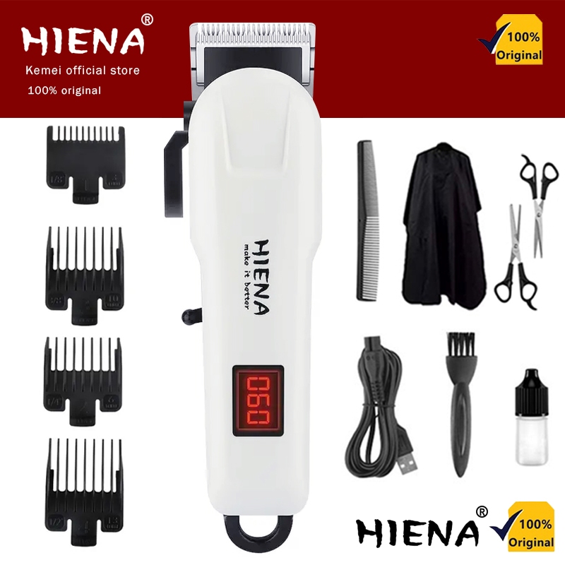 Kemei Tông Đơ Cắt Tóc Không Dây Chuyên Nghiệp,Tông Đơ Cắt Tóc Chính Hãng Có Màn Hình Led Hiển Thị Pi