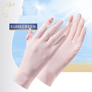 Găng Tay Chống Nắng Mùa Hè nylon Băng Lụa Vải Mát Và Thoải Mái Lật Hai Ngón Tay Chống Nắng Găng Tay Dành Cho Đi Xe Ngoài Trời