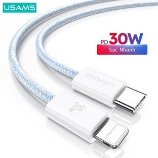 Usams Dây Cáp Sạc Nhanh 30W PD Type C - IP Truyền Dữ Liệu 480Mbps Cho Iphone14 12 13 pro max iPd