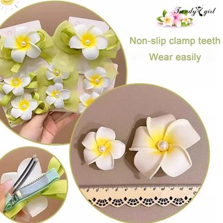 Kẹp tóc trang trí hình hoa sứ 2 cái
