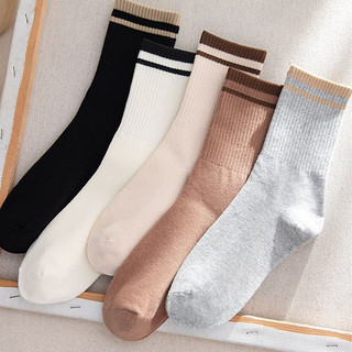 FHYL Vớ Cotton Thể Thao Cổ Cao Viền Gân Trơn Màu Sắc Basic Dễ Phối Đồ Co Giãn Thoáng Khí Thời Trang Nam Nữ