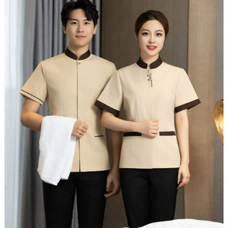 Quần Áo Làm Việc Mùa Hè Nửa Tay Phòng Khách Sạn Nhà Cửa Tài Sản Cộng Đồng Bụi Dì Dịch Vụ Vệ Sinh Đồng Phục