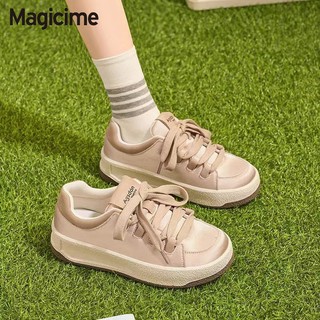 Magicime Giày Trắng Nhỏ Giày Nữ Mùa Xuân 2024 Phong Cách Mới Phù Hợp Với Hàng Sẵn Có Bán Chạy Thể Thao Phẳng Học Sinh
