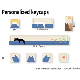 -lw- bàn phím cơ keycap pbt keycaps cá tính dễ thương hồ sơ cherry 8 phím
