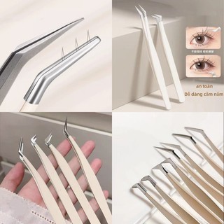 nối mi /Nhíp Gắn Mi Giả Đầu Tròn Phù Hợp Cho Người Mới Bắt Đầu+ Túi dính