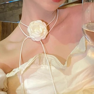 Vòng cổ camellia nữ vòng cổ choker đen cổ hoa hồng phụ kiện