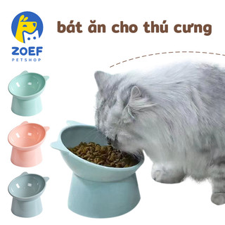 ZOEF Tô Đựng Thức Ăn Nước Uống Có Quai Đeo Cổ Chân Cao Chống Trơn Bảo Vệ Cho Chó Mèo hhmps0065