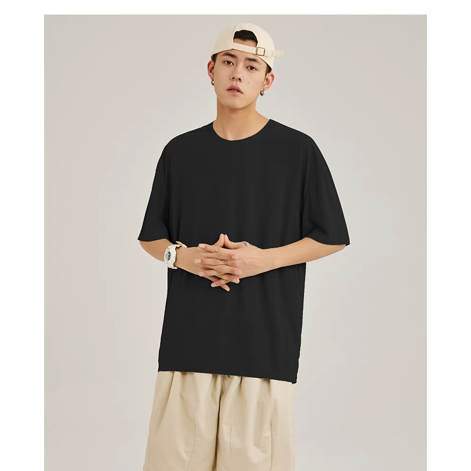 DICHUANGZHE Áo Thun Tay Ngắn Dáng Rộng Màu Sắc Đơn Giản Phong Cách Nhật Bản Thời Trang Mùa Hè Cho Nam