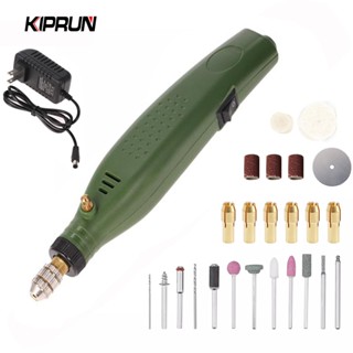 Bộ dụng cụ mài cầm tay KIPRUN, Dụng cụ điện khoan Mini 12V, Máy khoan quay di động để phay đánh bóng Khoan cắt khắc