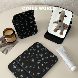 CYRUS WORLD Gương Nhỏ Retro Hoa Có Thể Gập Lại ins Phong Cách Sinh Viên Ký Túc Xá Hộ Gia Đình Gương Trang Điểm Để Bàn Gương Trang Điểm gương cầm tay