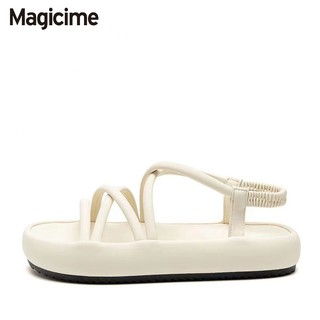 Magicime Giày Sandal  Nữ Mùa Xuân 2024 Phong Cách Mới Phối Ren Thoải Mái Phù Hợp Với Váy Trắng