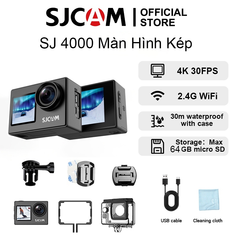 Sjcam camera hành trình sj4000 Màn hình kép sj4000 air 4k 30fps HD wifi 30M chống thấm nước