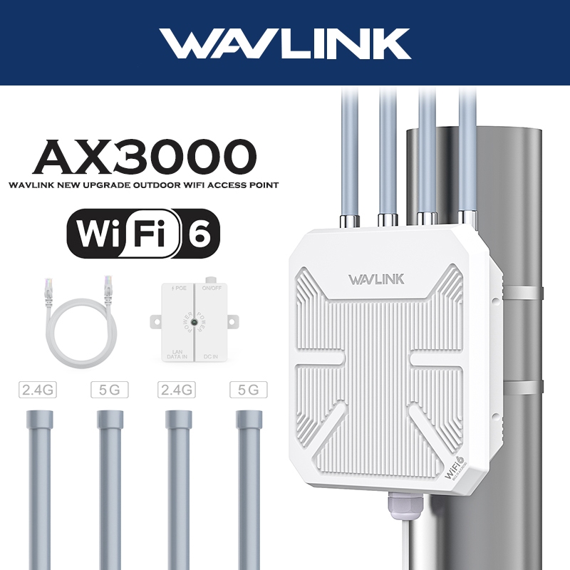 WAVLINK AX3000 Điểm truy cập ngoài trời WIFI6 Bộ định tuyến mở rộng tầm xa Băng tần kép Bộ lặp tín h