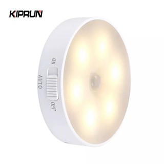 Đèn cảm biến chuyển động KIPRUN, 6 đèn LED Cảm biến chuyển động PIR Đèn ngủ, Tự động bật / tắt để trang trí phòng ngủ Tường cầu thang Tủ quần áo Chiếu sáng lối đi, Sạc USB
