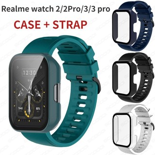 Dây đeo 2in1 + vỏ cho realme watch 2 / realme 2 pro / realme watch 3 / 3 pro dây đeo đồng hồ thông minh bảo vệ kính + vỏ