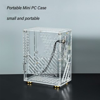 Thùng máy/ Vỏ Case máy tính Mini ITX 4.3L Chất Liệu Acrylic Bảng Điều Khiển Làm Mát 360 Độ Đệm Chân PC Dành Cho FLEX 1U Công Suất 2.5in SSD