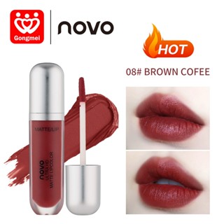 Son Kem Lì NOVO Nâu Đỏ Gạch, Son Lì Không Trôi Chính Hãng Mềm Mịn, Dưỡng Ẩm, Chống Nước, Khô Môi