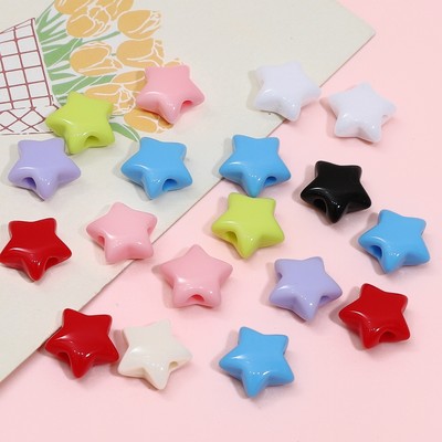 15mm 30 Cái / túi Hạt Acrylic Ngôi Sao Năm Cánh Rời Miếng Đệm Hạt Làm Bằng Tay Để Làm Đồ Trang Sức DIY Vòng Tay Vòng Cổ Phụ Kiện