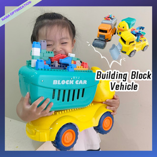 Xe đồ chơi cỡ lớn dành cho trẻ em có thể lắp ráp với các khối xây dựng, xe đồ chơi khối hạt lớn xếp hình DIY dành cho bé trai và bé gái, xe đồ chơi khối vui nhộn