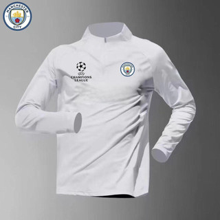 Áo sơ mi tập bóng đá nam UEFA Manchester City Warm-up Dài tay Top Half Zip Quần áo bóng đá Nhanh khô thoáng khí Thoải mái Kích thước CHÂU Á