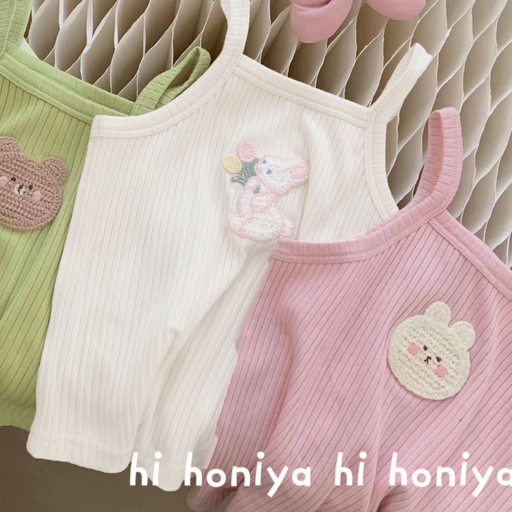 Áo Hai Dây Thêu Họa Tiết Động Vật Màu Sắc Ngọt Ngào Thời Trang Mùa Hè Cho