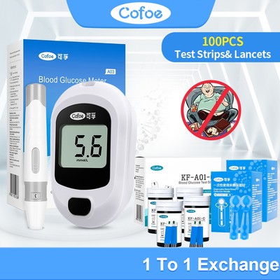 Cofoe Yice Máy đo đường huyết Máy đo đường huyết Máy đo đường huyết Máy đo đường huyết + Dải 100 + Lancets 100