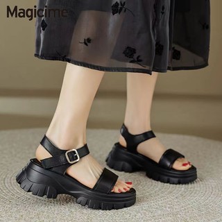 Magicime Giày Sandal Nữ  Mùa Hè Flat Phù Hợp Với Hàng Sẵn Có 2024 Học Sinh Phong Cách Mới