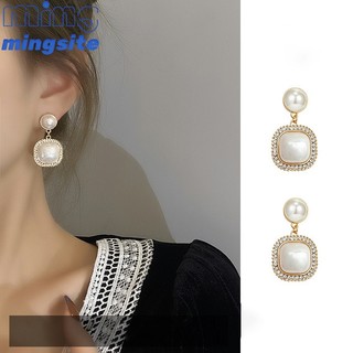 1 pair Bông Tai Vuông Hình Học Full Kim Cương Cho Nữ Instagram Hợp Thời Trang Internet Người Nổi Tiếng Với Cùng Tính Khí Cá Tính Bông Tai Tua Rua