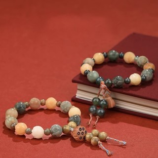 Gmai Làm Sạch Hoa Sen Hạt Vòng Tay Cho Nữ May Mắn Đàn Hồi Handmade Dây Đeo Tay Quà Tặng Trang Sức