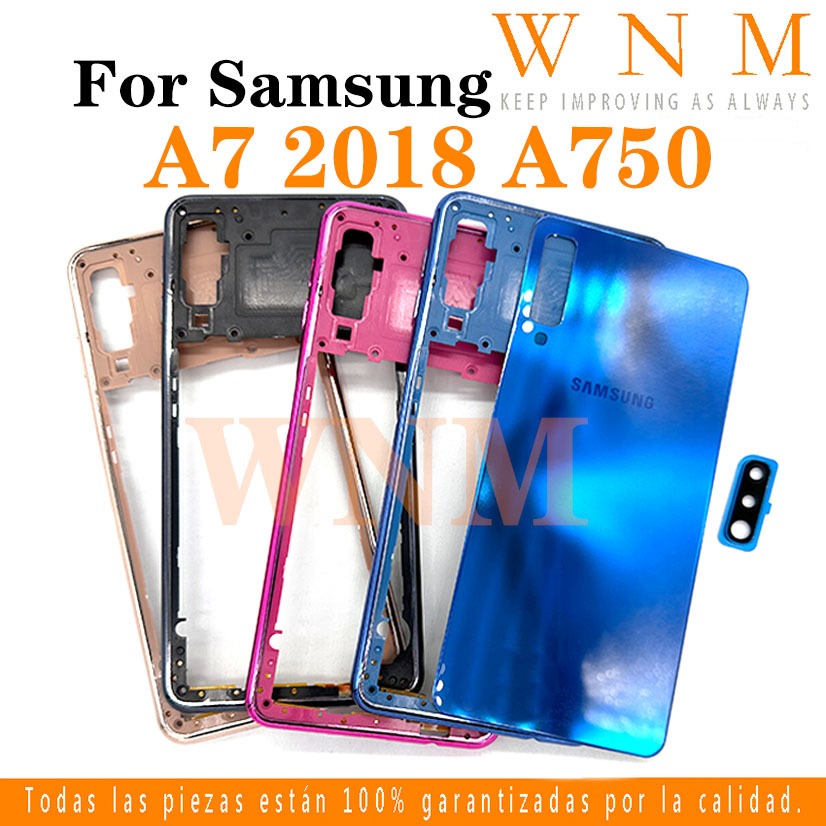 Mới Dành Cho Samsung Galaxy A7 2018 A750 Full Housing Viền Lưng Pin + Khung Giữa + Bộ Phận Khung Cam