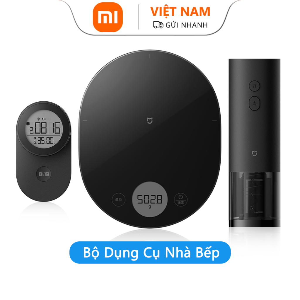 Dụng cụ nhà bếp thông minh Xiaomi Youpin Mijia, Bộ 3 gói có cân nhà bếp, Hẹn giờ Bluetooth thông minh, Dụng cụ mở rượu điện