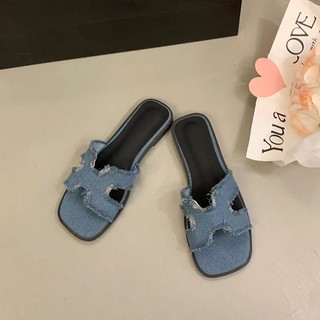 2024 xăng đan cao cấp thời trang mới xanh denim