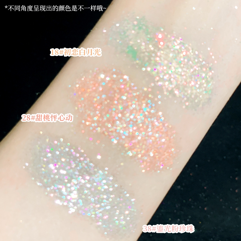 Xixi Bright Eyeshadow Palette Shining Sequins Moon Diamond Eye Shadow Trang điểm Pearlescent Monochrome Eye Highlight Glitter Powder NO, D726
