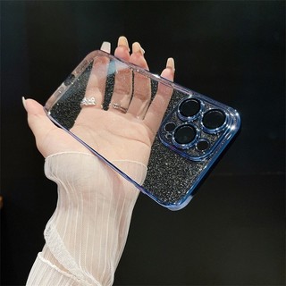 Ốp điện thoại mạ điện PC lấp lánh tương thích cho iPhone 15 14 13 12 Pro Max Vỏ bảo vệ ống kính