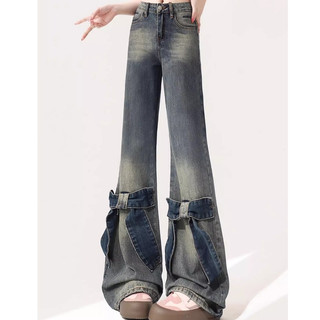 RANMO Quần ống rộng Quần nữ jean Quần jean ống rộng xu hướng Cổ điển Casual Trendy WNK2430DZ5 11Z240315