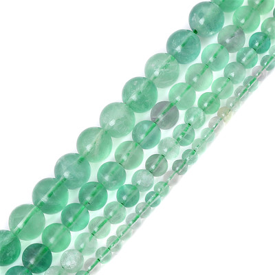 4 / 6 / 8 / 10mm Hạt Đá Fluorite Xanh Tròn Rời Không Gian Hạt Để Trang Sức Làm DIY Charm Vòng Tay Vòng Cổ Bông Tai Phụ Kiện
