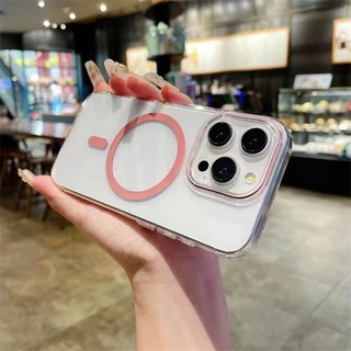 Ốp Điện Thoại Acrylic Trong Suốt Cao Cấp Tương Thích Cho iPhone 15 14 13 12 Pro Max Vỏ Từ Tính