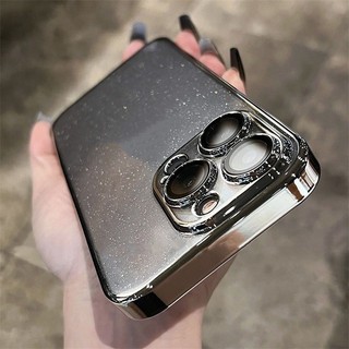Ốp điện thoại trong suốt PC mạ điện Tương thích cho iPhone 15 14 13 12 Pro Max Vỏ lấp lánh