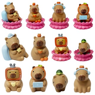 6 cái / bộ 4-8cm động vật capibara capybara hình đồ chơi mô phỏng mô hình capibara mô hình hoạt hình hình capybara động vật nhân vật