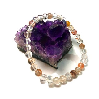 Vòng tay thạch anh rutilated trang sức pha lê 6 mm vòng hạt charm vòng tay hạt vòng tay pha lê vòng tay đá quý vòng tay