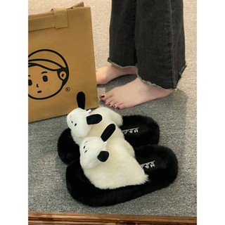 Dép Lông Nữ Mùa Đông Bên Ngoài Mặc Phong Cách Cổ Tích Siêu Cao Gót Đế Dày Cao Gót Dép Cotton Nhỏ Cao Cấp Đám Cưới Hiện Vật Nền Tảng