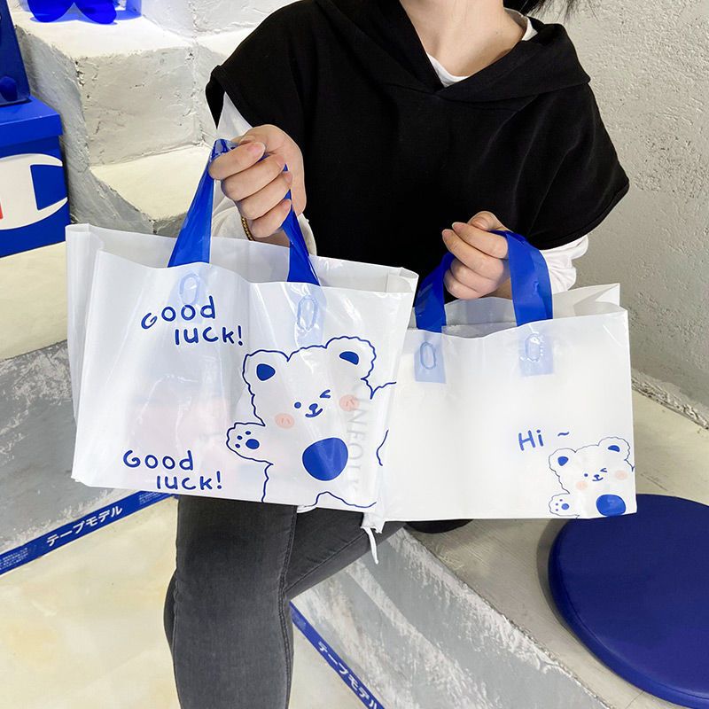 Túi xách hoạt hình dễ thương Túi nhựa dày Quà tặng Túi mua sắm