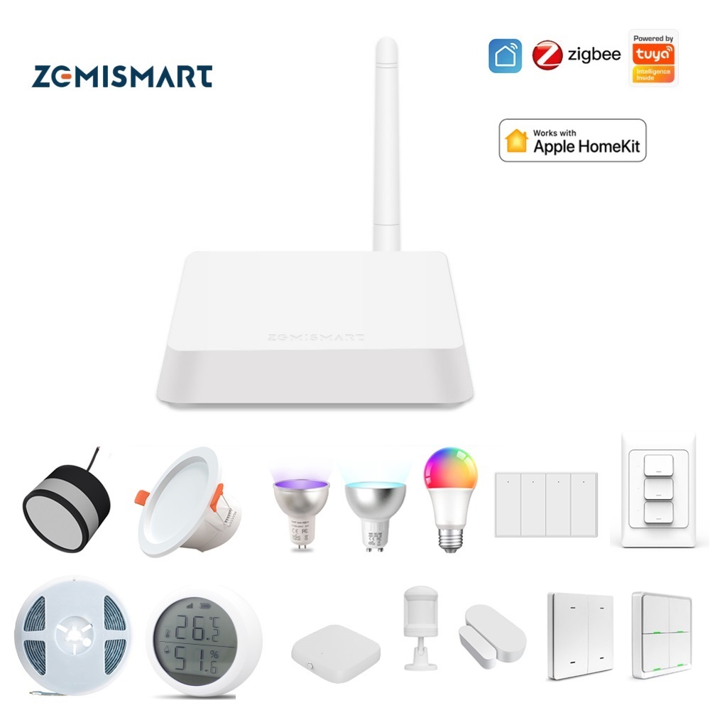 Đèn nền ZemiSmart Tuya Zigbee, Blub Zigbee RGBW, làm việc với Matter Zigbee M6 Gateway Homekit Hub B