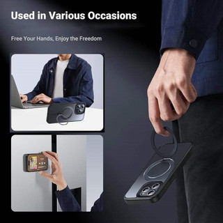 【Hight quality/360° rotatable Metal Bracket/Matte acrylic hard case/Orange】ốp lưng compatible for iphone 12 13 14 15 pro max case