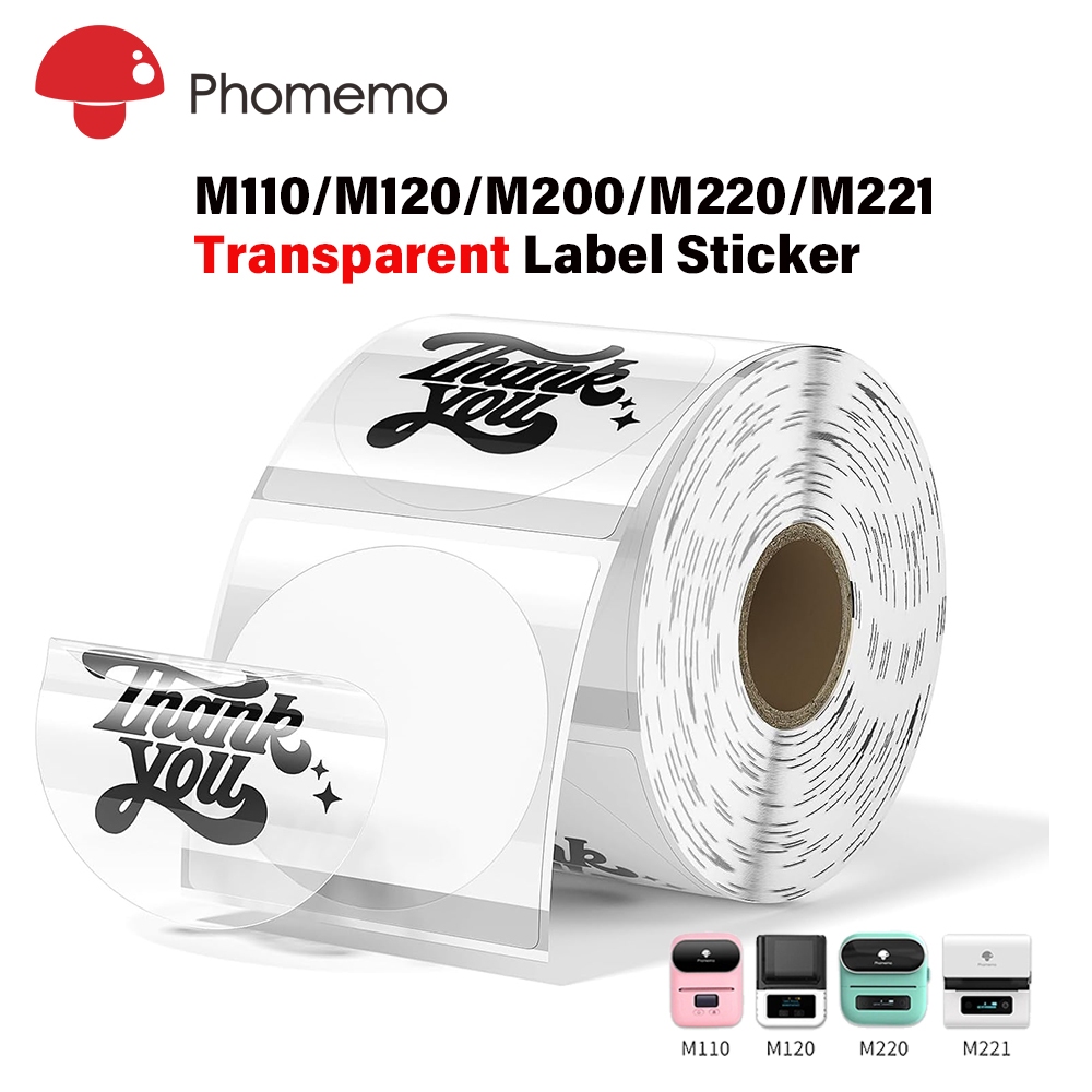 Nhãn dán trong suốt cho máy in nhiệt Phomemo M110/M220/M120/M200/M221/241BT/D520