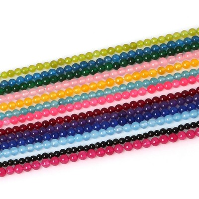 2mm 170 hạt tròn màu đá trắng trong suốt tự nhiên cho vòng tay và vòng cổ DIY làm đồ trang sức