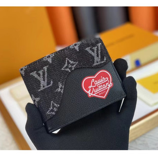 Có hộp, mới Louis Vuitton túi đựng thẻ denim kẹp ngắn nam mới LV M81020