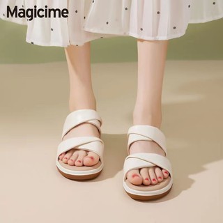 Magicime Dép Đế Mềm Đế Đế Đế Đế Đế Đế Đế Đế Đế Nêm Gót Bên Ngoài Mặc Đi Biển Nhà Giày Nữ