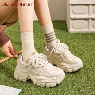 Giày thể thao Agsdon Giày bố nữ cao đế dày 2024 Phong cách mới mùa xuân phù hợp cho học sinh